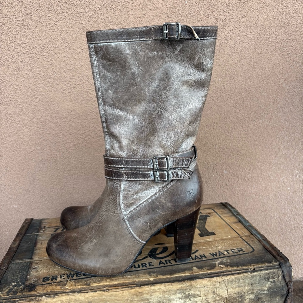 Frye Miranda Slouch Distressed Leather Boot - Picture 2 of 9